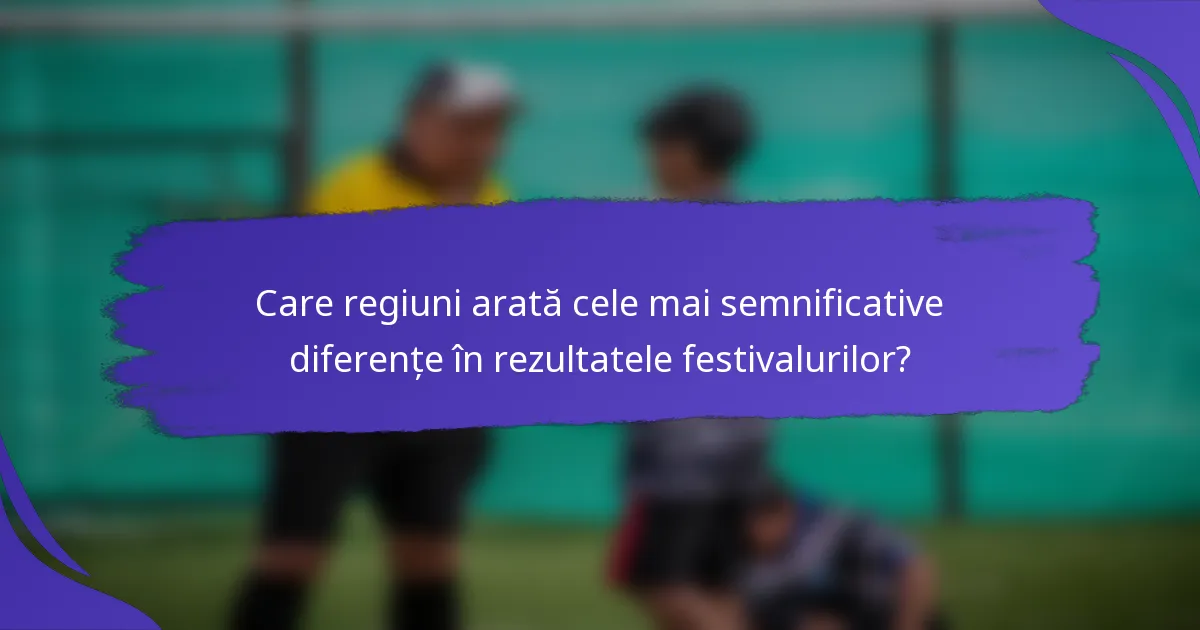 Care regiuni arată cele mai semnificative diferențe în rezultatele festivalurilor?