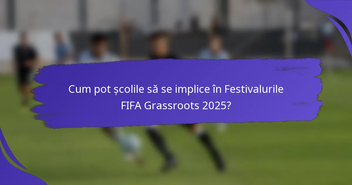 Cum pot școlile să se implice în Festivalurile FIFA Grassroots 2025?