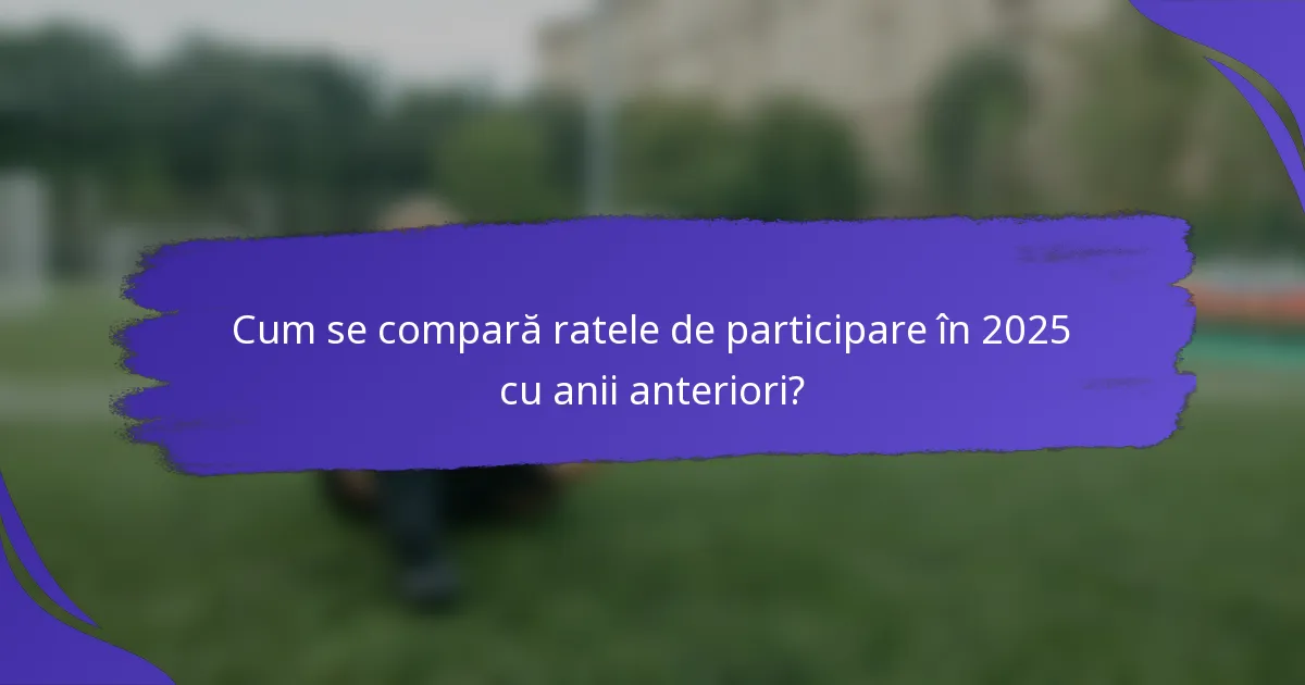 Cum se compară ratele de participare în 2025 cu anii anteriori?