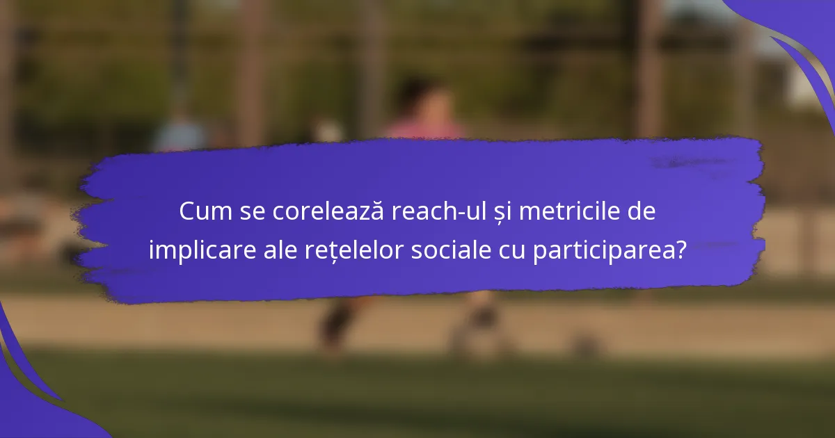 Cum se corelează reach-ul și metricile de implicare ale rețelelor sociale cu participarea?